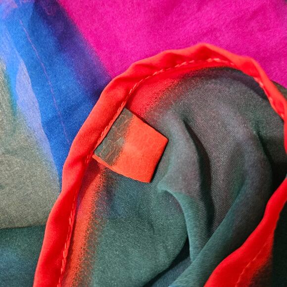 Myth NYC Tunic Top Semi Sheer Lightweight Cowl Neck Racerback Striped Large 70s - Picture 11 of 14